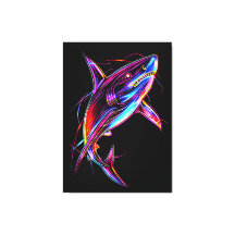 Lebendiger Neon-Hai Moderne digitale Ozeane