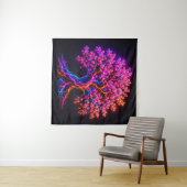 Lebendiger Neon-Kirschblütenbaum mit elektrischer Wandteppich (Beispiel (Horizontal))