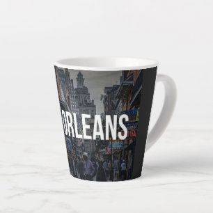Lebendiger New Orleans-Straßenszene-Kunstprint L Milchtasse