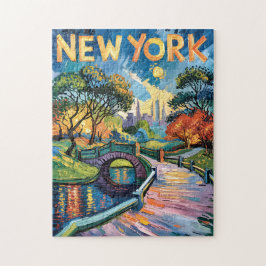 Lebendiger New York Central Park USA Van Gogh Stil Puzzle