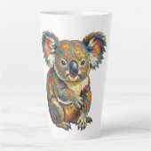 Lebendiger Ölfarbenmalstil Buntes Impasto Koala Milchtasse (Vorderseite)