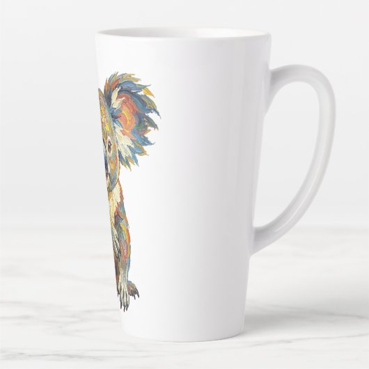 Lebendiger Ölfarbenmalstil Buntes Impasto Koala Milchtasse (Rechts)