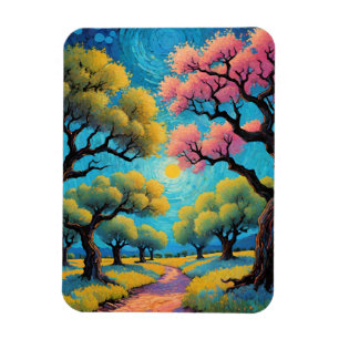 Lebendiger Olivenbaum-Kunstprint Magnet