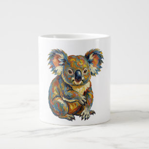 Lebendiger Ölmalstil Bunter Impasto Koala Jumbo-Tasse
