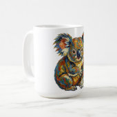 Lebendiger Ölmalstil Bunter Impasto Koala Kaffeetasse (Vorderseite Links)