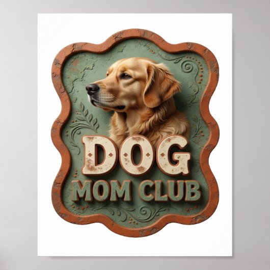 Lebendiger Orange HUNDE-MUTTER-CLUB Poster (Vorne)