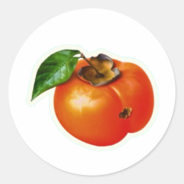Lebendiger orangefarbener Kakis-Fruchtaufkleber mi Runder Aufkleber