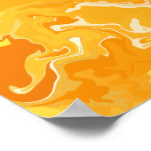 Lebendiger Oranger Abstraktfluss Poster (Ecke)