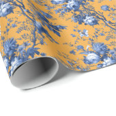 Lebendiger Oranger Blumen-Botanikdruck Geschenkpapier (Rolleneckpunkt)