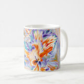 Lebendiger Oranger und Blauer Abstrakter Floraler  Kaffeetasse (VorderseiteRechts)
