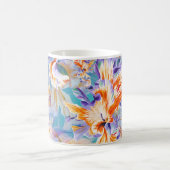 Lebendiger Oranger und Blauer Abstrakter Floraler  Kaffeetasse (Mittel)