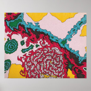 lebendiger organischer psychedelischer Surrealismu Poster