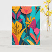 Lebendiger Papierschnittgarten Karte (Gelbe Blume)