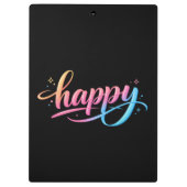 Lebendiger Pastell-Gradient HAPPY-Typografie - Mod Klemmbrett (Rückseite)