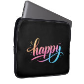 Lebendiger Pastell-Gradient HAPPY-Typografie - Mod Laptopschutzhülle (Vorne Rechts)