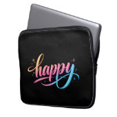 Lebendiger Pastell-Gradient HAPPY-Typografie - Mod Laptopschutzhülle (Vorderseite Links)