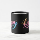 Lebendiger Pastell-Gradient HAPPY-Typografie - Mod Tasse (Zentrum)