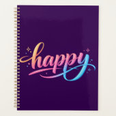 Lebendiger Pastellgradient HAPPY-Typografie - Mode Planer (Vorderseite)