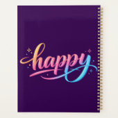 Lebendiger Pastellgradient HAPPY-Typografie - Mode Planer (Rückseite)