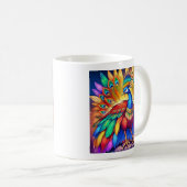 Lebendiger Pfau  Kaffeetasse (VorderseiteRechts)