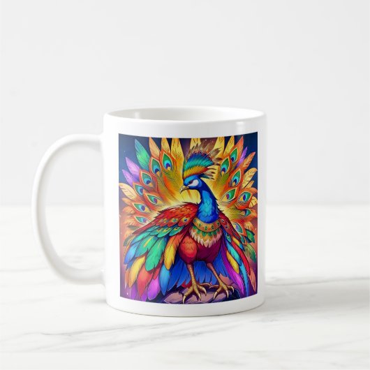 Lebendiger Pfau  Kaffeetasse (Links)