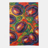 Lebendiger Pflaumen-Fauvist Geschirrtuch (Vertikal)
