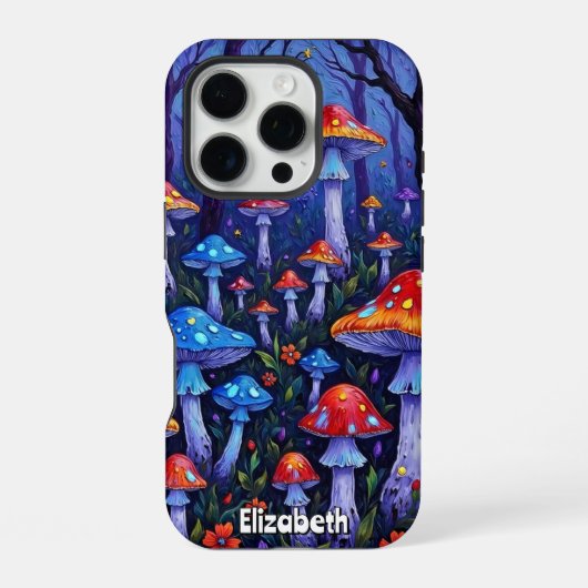 Lebendiger Pilzwald iPhone Hülle (Rückseite)