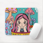 Lebendiger Pilzwald und Illustration eines süßen M Mousepad (Mit Mouse)