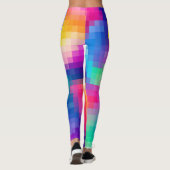 Lebendiger Pixel-Regenbogen Leggings (Rückseite)