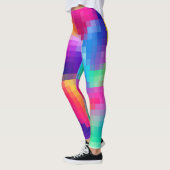 Lebendiger Pixel-Regenbogen Leggings (Links)