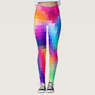 Lebendiger Pixel-Regenbogen Leggings