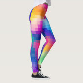 Lebendiger Pixel-Regenbogen Leggings (Rechts)