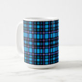 Lebendiger Plaid-Tartan-Musterstoff Kaffeetasse (Vorderseite Links)