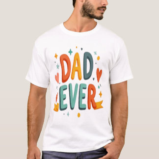 Lebendiger PNG-Text 'Bester Vater ever' mit Herzen T-Shirt