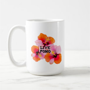 Lebendiger Pono Hibiskus Floral Tropischer Künstle Kaffeetasse