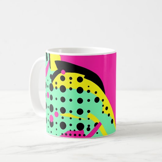 Lebendiger Pop-Art-Becher Kaffeetasse (Vorderseite Links)