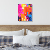 Lebendiger Pop-Art-Blumen-Abstrakt Leinwanddruck (Insitu (Schlafzimmer))