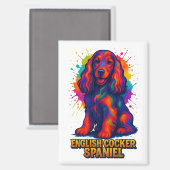 Lebendiger Pop-Art-Englischer Cocker Spaniel Magnet (Vorderseite/Rückseite)