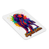 Lebendiger Pop-Art-Englischer-Setter-Hund Magnet (Rechte Seite)