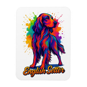Lebendiger Pop-Art-Englischer-Setter-Hund Magnet