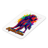 Lebendiger Pop-Art-Englischer-Setter-Hund Magnet (Linke Seite)