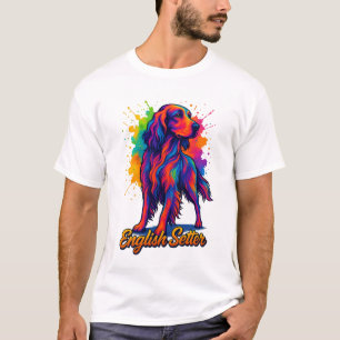 Lebendiger Pop-Art-English-Setter-Hund T-Shirt