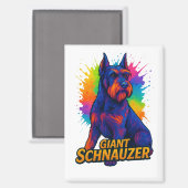 Lebendiger Pop-Art-Riesenschnauzer Magnet (Vorderseite/Rückseite)