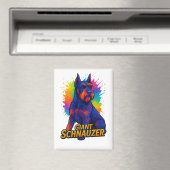 Lebendiger Pop-Art-Riesenschnauzer Magnet (In Situ (Geschirrspüler))