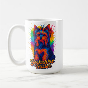 Lebendiger Pop-Art-Yorkshire-Terrier – Farbintensi Kaffeetasse