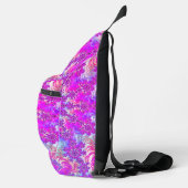Lebendiger psychedelischer, bunter Groovy Fraktal Crossbody Bag (Rechts)