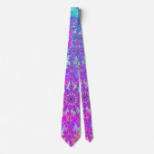 Lebendiger psychedelischer, bunter Groovy Fraktal Krawatte (Vorderseite)
