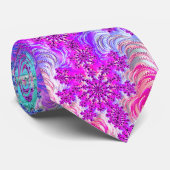 Lebendiger psychedelischer, bunter Groovy Fraktal Krawatte (Gerollt)