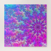 Lebendiger psychedelischer, bunter Groovy Fraktal  Puzzle (Horizontal)