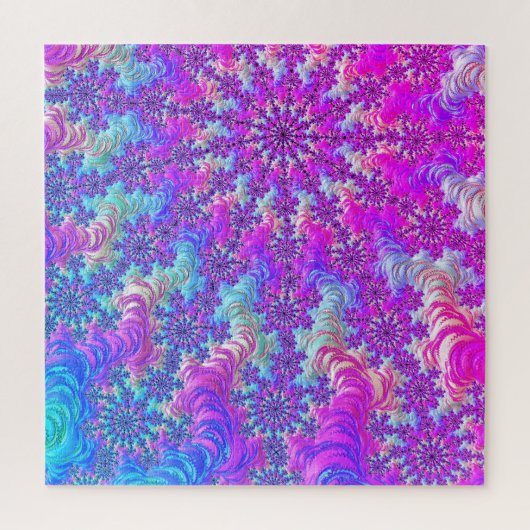 Lebendiger psychedelischer, bunter Groovy Fraktal  Puzzle (Vertikal)